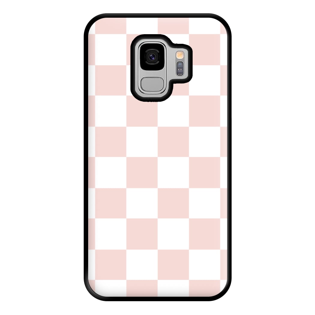 Pink And White Checkers Phone Case for Galaxy S9 Plus