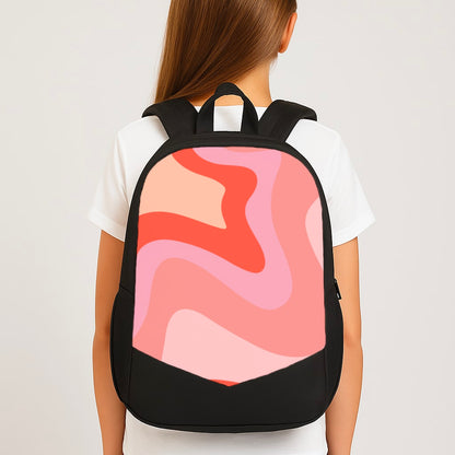 Abstract Pink And Purple Large School Bag