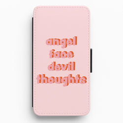Angel Face Devil Thoughts Flip / Wallet Phone Case