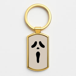 Scream Face Gold Keyring