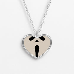 Scream Face Heart Necklace