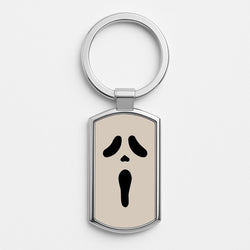 Scream Face Silver Keyring