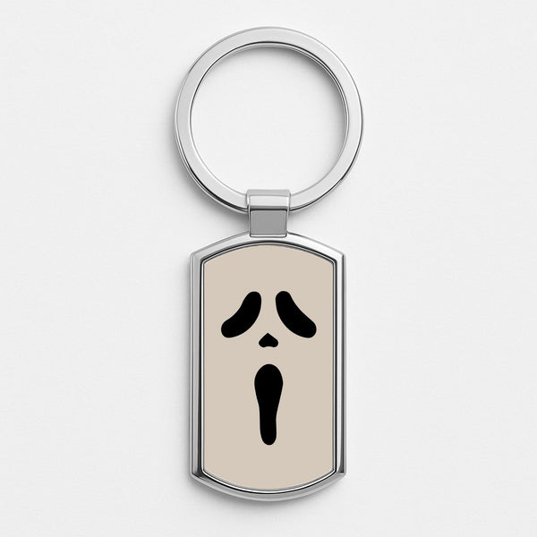 Scream Face Silver Keyring