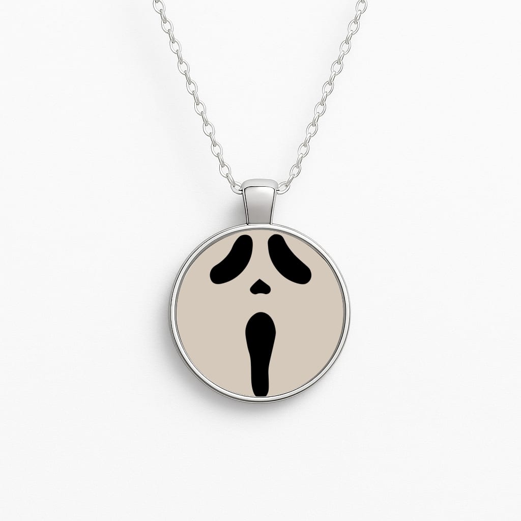 Scream Face Circle Necklace