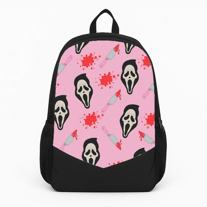 Pink Ghostface Pattern - Scream Large Backpack
