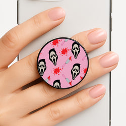 Pink Ghostface Pattern - Scream Phone Grip