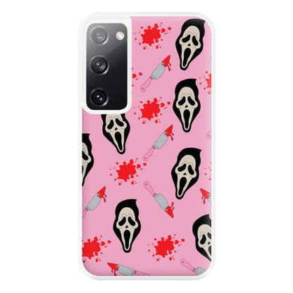 Pink Ghostface Pattern - Scream Phone Case for Galaxy S20