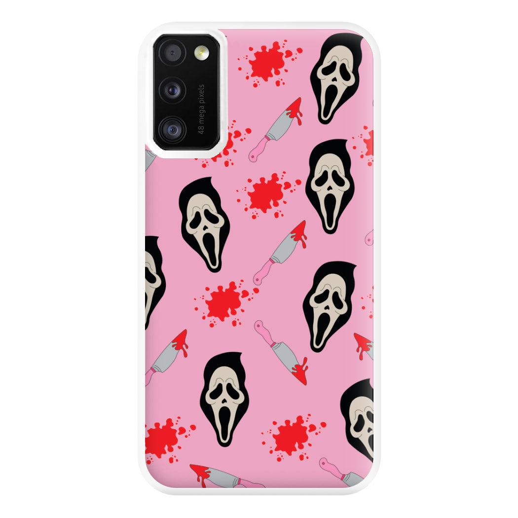 Pink Ghostface Pattern - Scream Phone Case for Galaxy A41