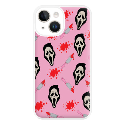 Pink Ghostface Pattern - Scream Phone Case for iPhone 14