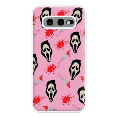 Pink Ghostface Pattern - Scream Phone Case for Galaxy S10e