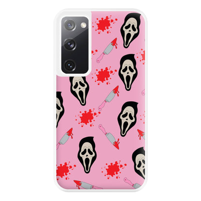 Pink Ghostface Pattern - Scream Phone Case for Galaxy S20FE