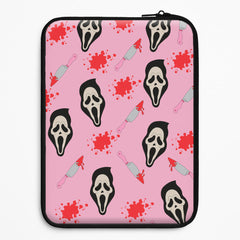 Pink Ghostface Pattern - Scream Laptop Sleeve