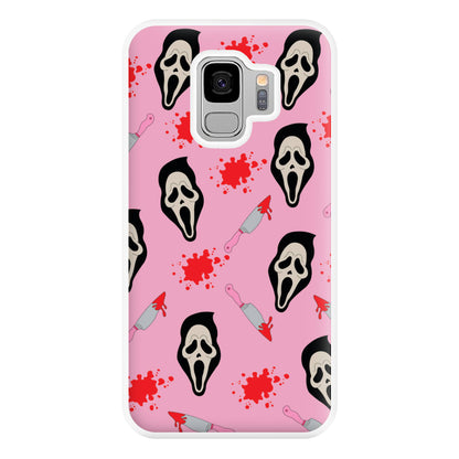 Pink Ghostface Pattern - Scream Phone Case for Galaxy S9 Plus