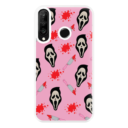 Pink Ghostface Pattern - Scream Phone Case for Huawei P30 Lite