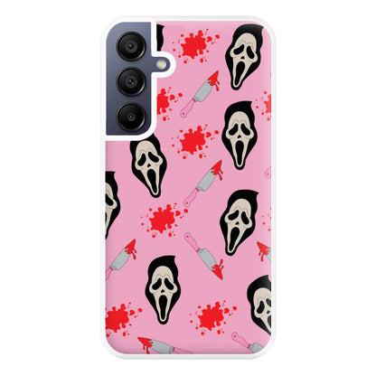 Pink Ghostface Pattern - Scream Phone Case for Galaxy A16