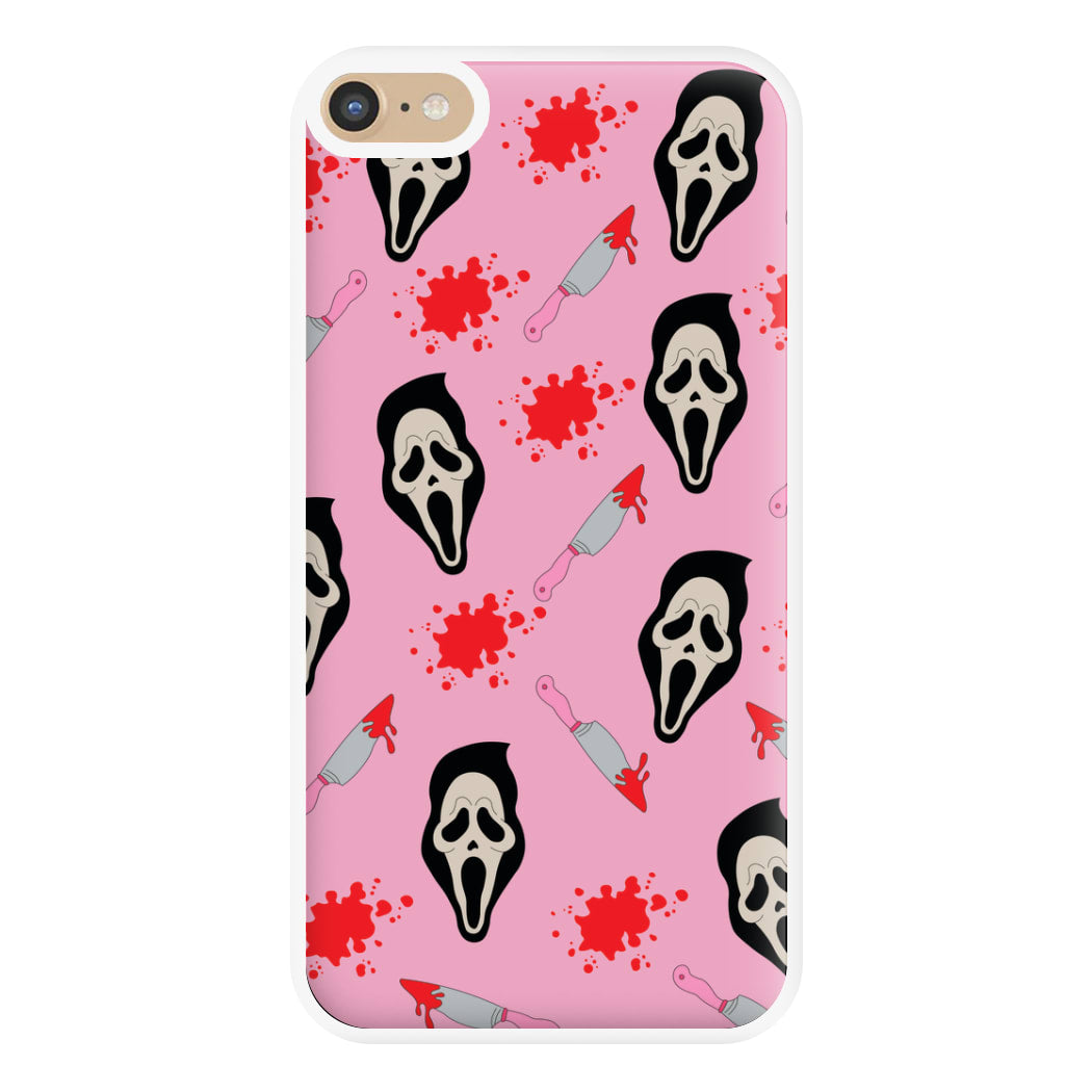 Pink Ghostface Pattern - Scream Phone Case for iPhone 6 Plus / 7 Plus / 8 Plus