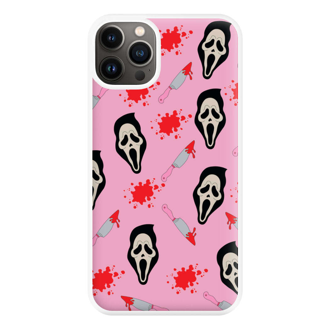 Pink Ghostface Pattern - Scream Phone Case for iPhone 13