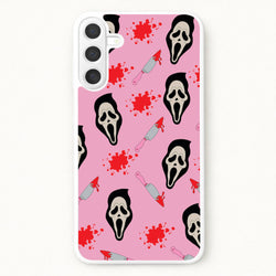 Pink Ghostface Pattern - Scream Phone Case for Galaxy A37