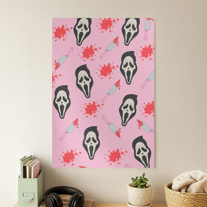 Pink Ghostface Pattern - Scream Poster
