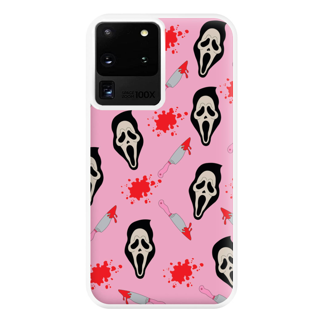 Pink Ghostface Pattern - Scream Phone Case for Galaxy S20 Ultra