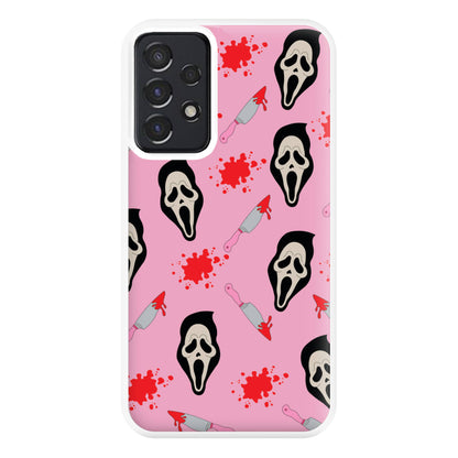 Pink Ghostface Pattern - Scream Phone Case for Galaxy A52 / A52s