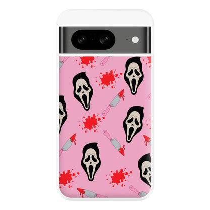 Pink Ghostface Pattern - Scream Phone Case for Google Pixel 8