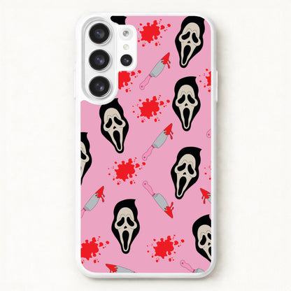 Pink Ghostface Pattern - Scream Phone Case for Galaxy S26 Ultra