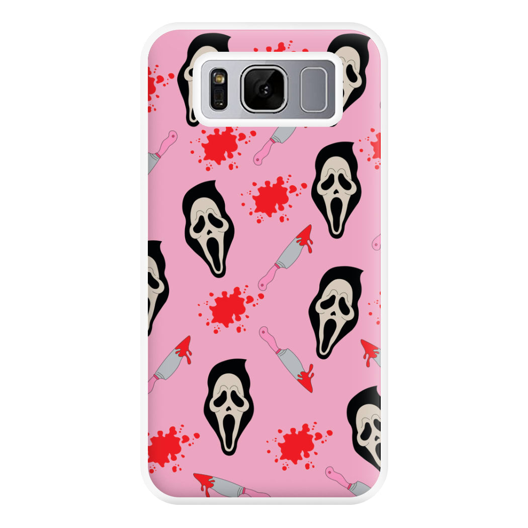 Pink Ghostface Pattern - Scream Phone Case for Galaxy S8 Plus