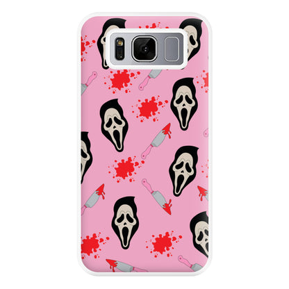 Pink Ghostface Pattern - Scream Phone Case for Galaxy S8 Plus