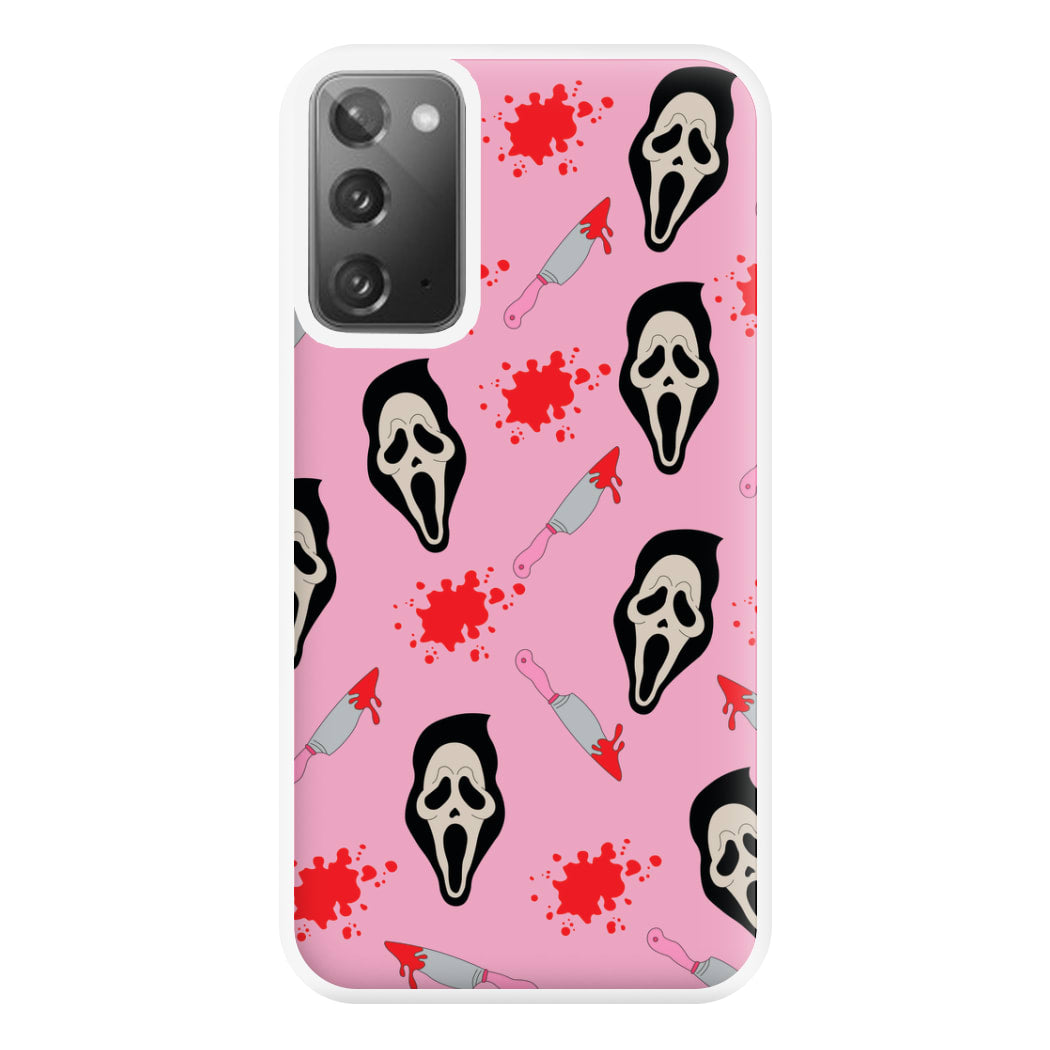 Pink Ghostface Pattern - Scream Phone Case for Galaxy Note 20 Ultra