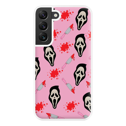 Pink Ghostface Pattern - Scream Phone Case for Galaxy S22 Plus