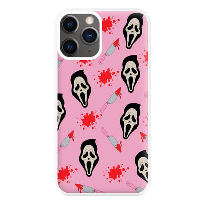 Pink Ghostface Pattern - Scream Phone Case for iPhone 12 Pro Max