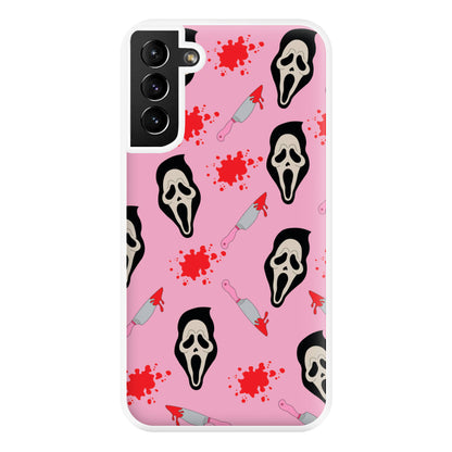 Pink Ghostface Pattern - Scream Phone Case for Galaxy S21 Plus