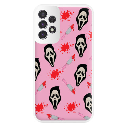 Pink Ghostface Pattern - Scream Phone Case for Galaxy A53