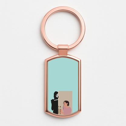 Tara And Ghostface - Scream Rose Gold Keyring