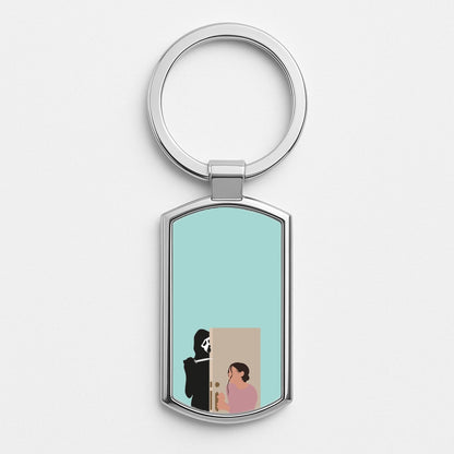 Tara And Ghostface - Scream Silver Keyring