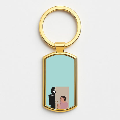 Tara And Ghostface - Scream Gold Keyring