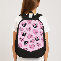 No You Hang Up Love Hearts Large School Bag