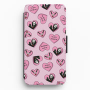 No You Hang Up Love Hearts Flip / Wallet Phone Case 1