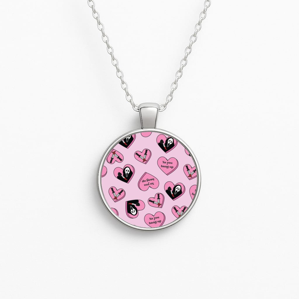 No You Hang Up Love Hearts Circle Necklace
