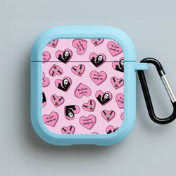 No You Hang Up Love Hearts Blue AirPods Case
