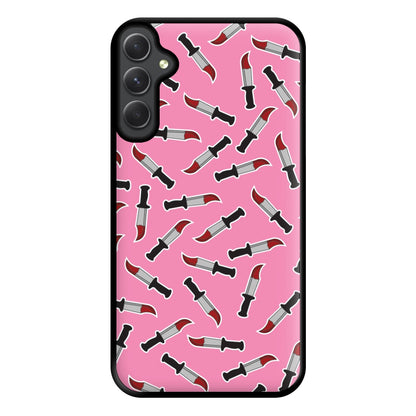 Bloody Knife Pattern Phone Case for Galaxy A34