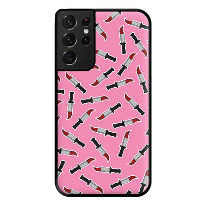 Bloody Knife Pattern Phone Case for Galaxy S21 Ultra