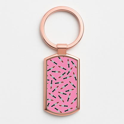 Bloody Knife Pattern Rose Gold Keyring