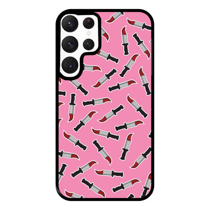 Bloody Knife Pattern Phone Case for Galaxy S22 Ultra