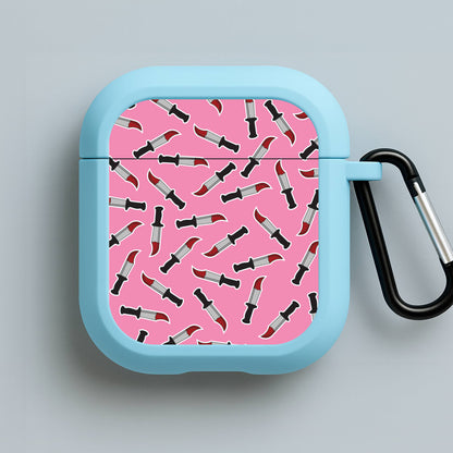Bloody Knife Pattern Blue AirPods Case