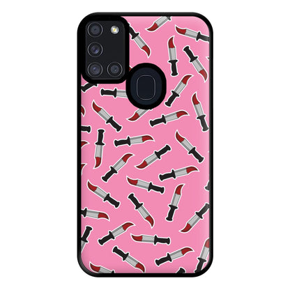 Bloody Knife Pattern Phone Case for Galaxy A21s