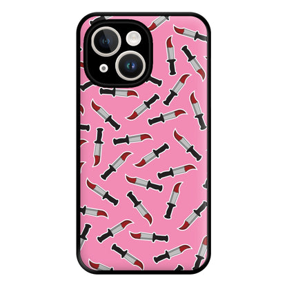 Bloody Knife Pattern Phone Case for iPhone 14 Plus