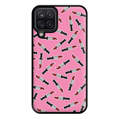 Bloody Knife Pattern Phone Case for Galaxy A12