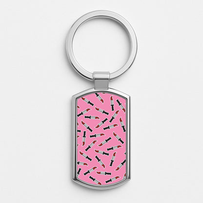 Bloody Knife Pattern Silver Keyring